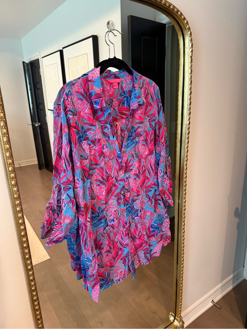 Lilly Pulitzer Pink & Blue Tropical Print Tunic